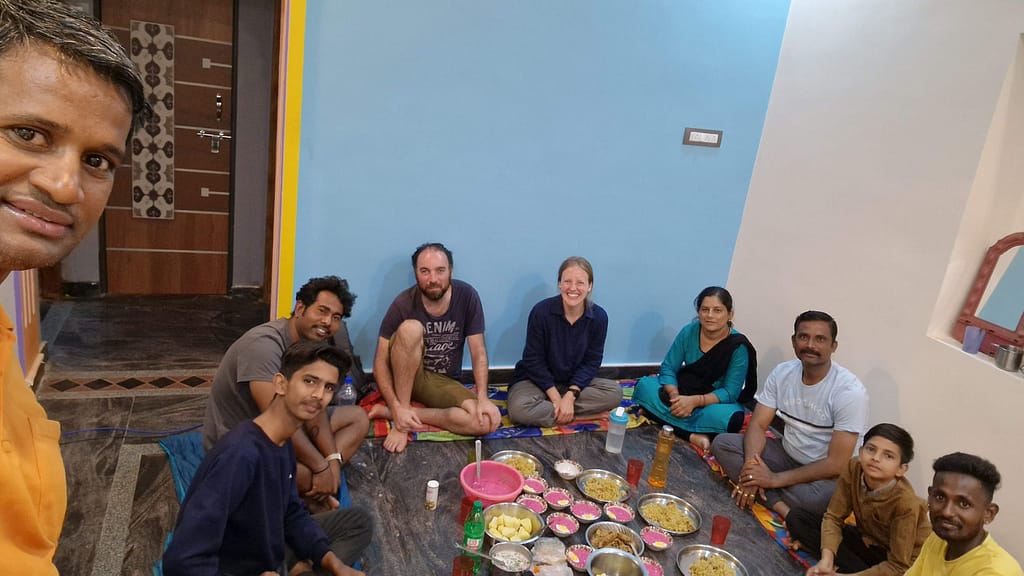 Ganesha climbing community in India Dinner with climbing community and the neighbours in Badami, India