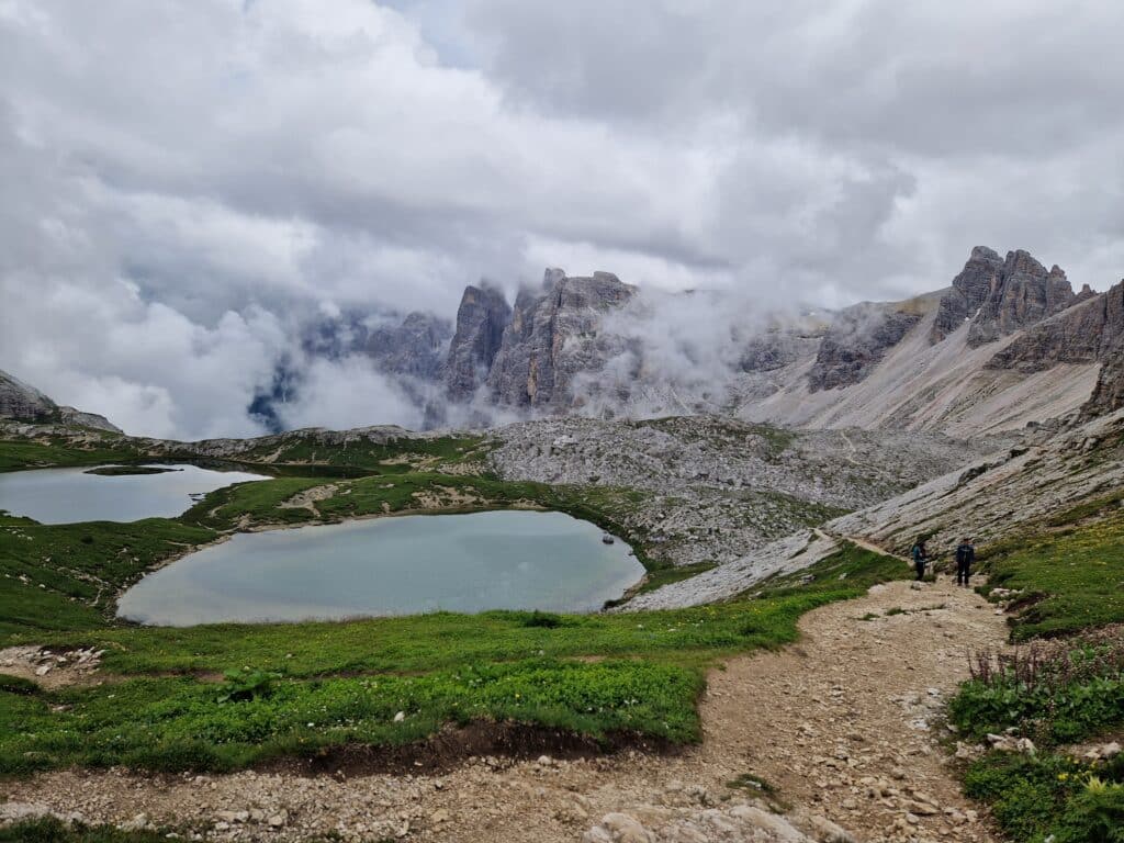 Via Ferrata de Luca – Innerkofler maršrute esantis Laghi dei Piani ežeriukas