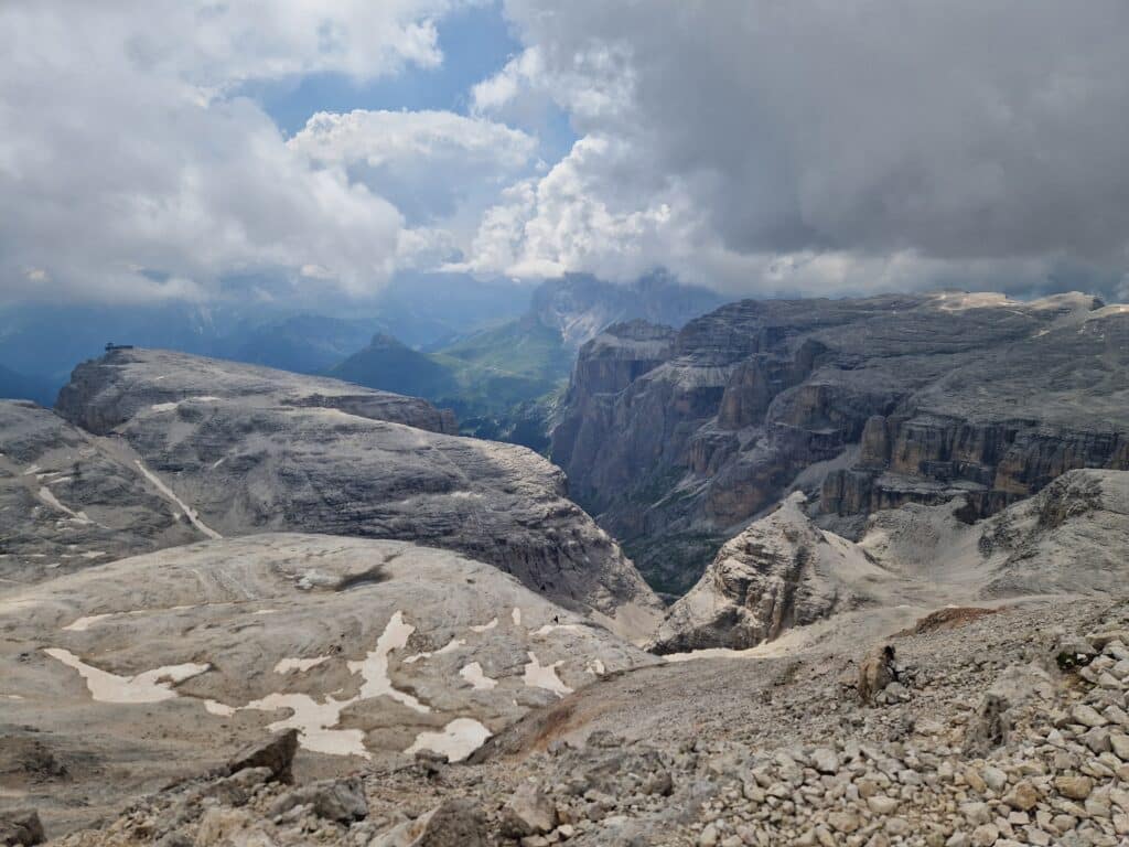 Via Ferrata Cesare Piazzetta kalnų panorama, Dolomitai, Piz Boe