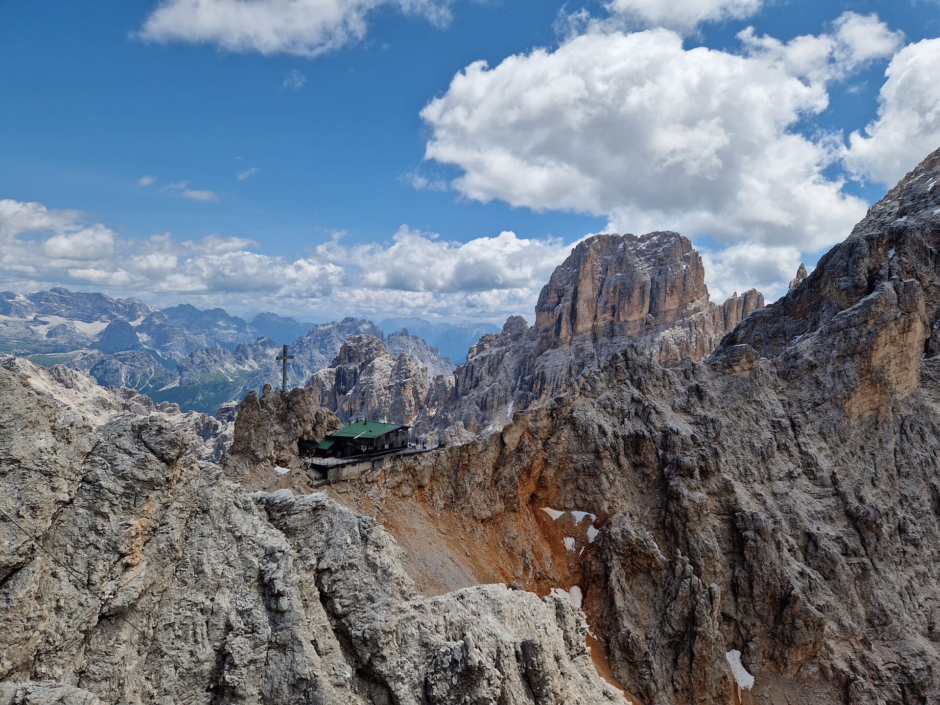 Rifugio Lorenzi at the via ferrata Ivano Dibona, Cristallo Dolomites