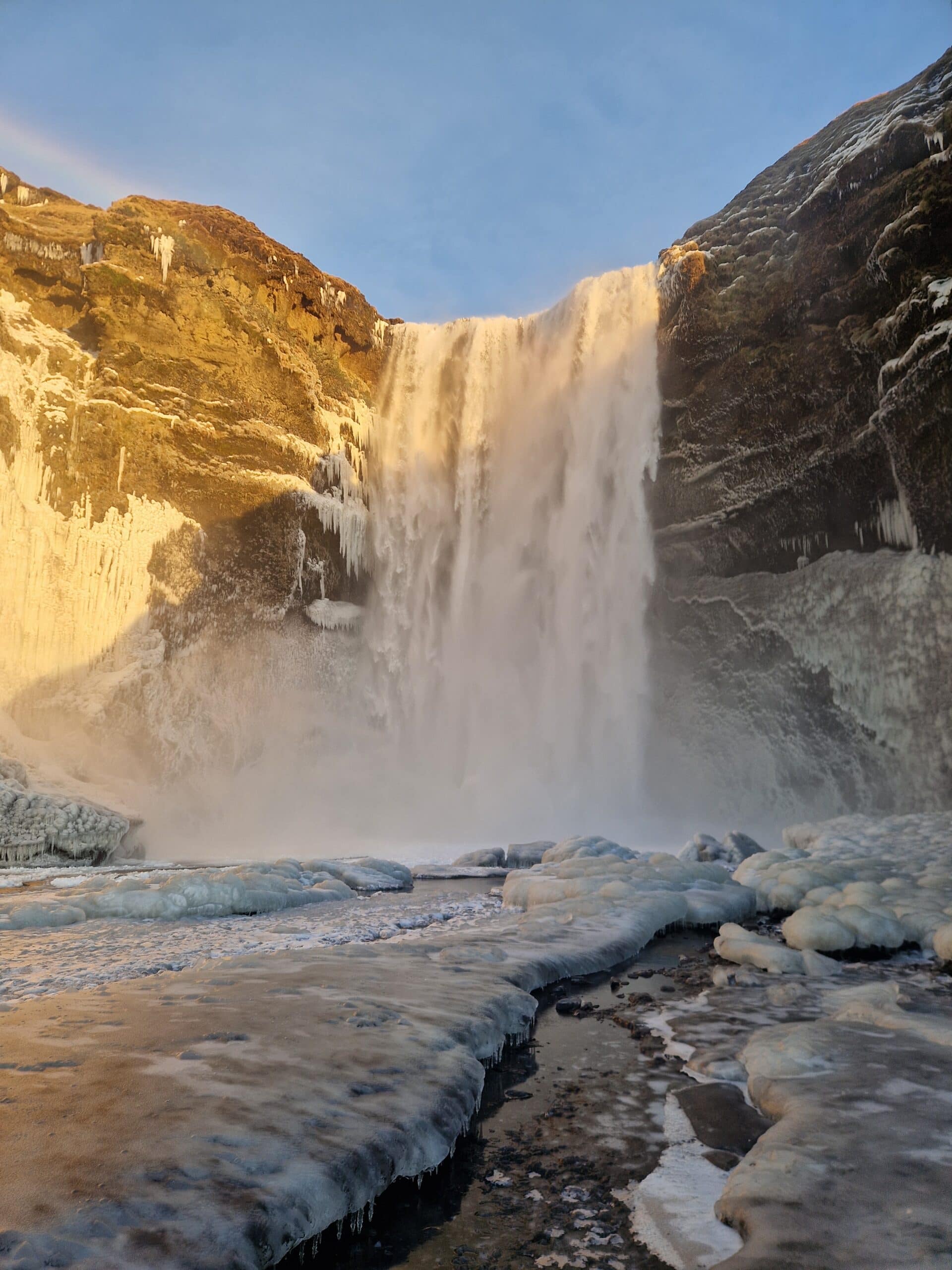 Seljalandsfoss waterfall in Iceland in winter