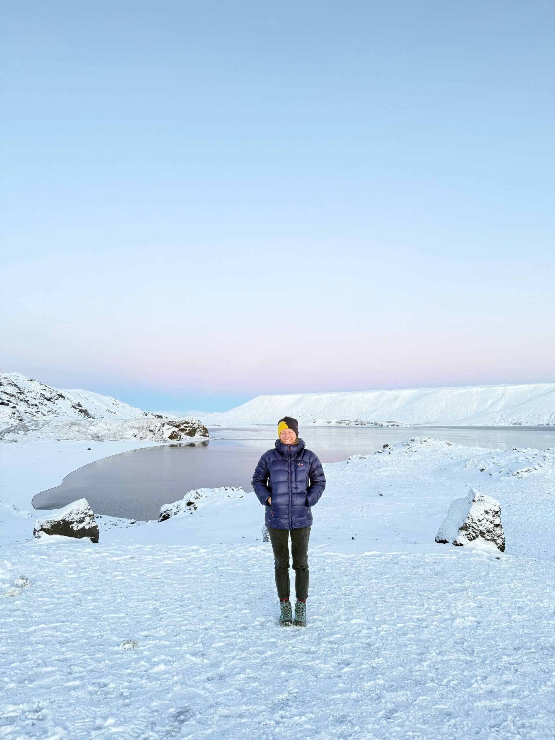 Beautiful sunset over snowy mountains in Iceland