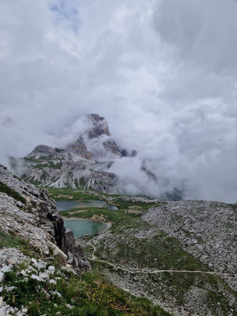 Via Ferrata de Luca – Innerkofler maršrute esantis Laghi dei Piani ežeriukas