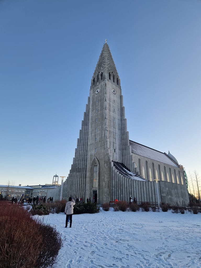 Hallgrímskirkja church in the center of Reykjavik