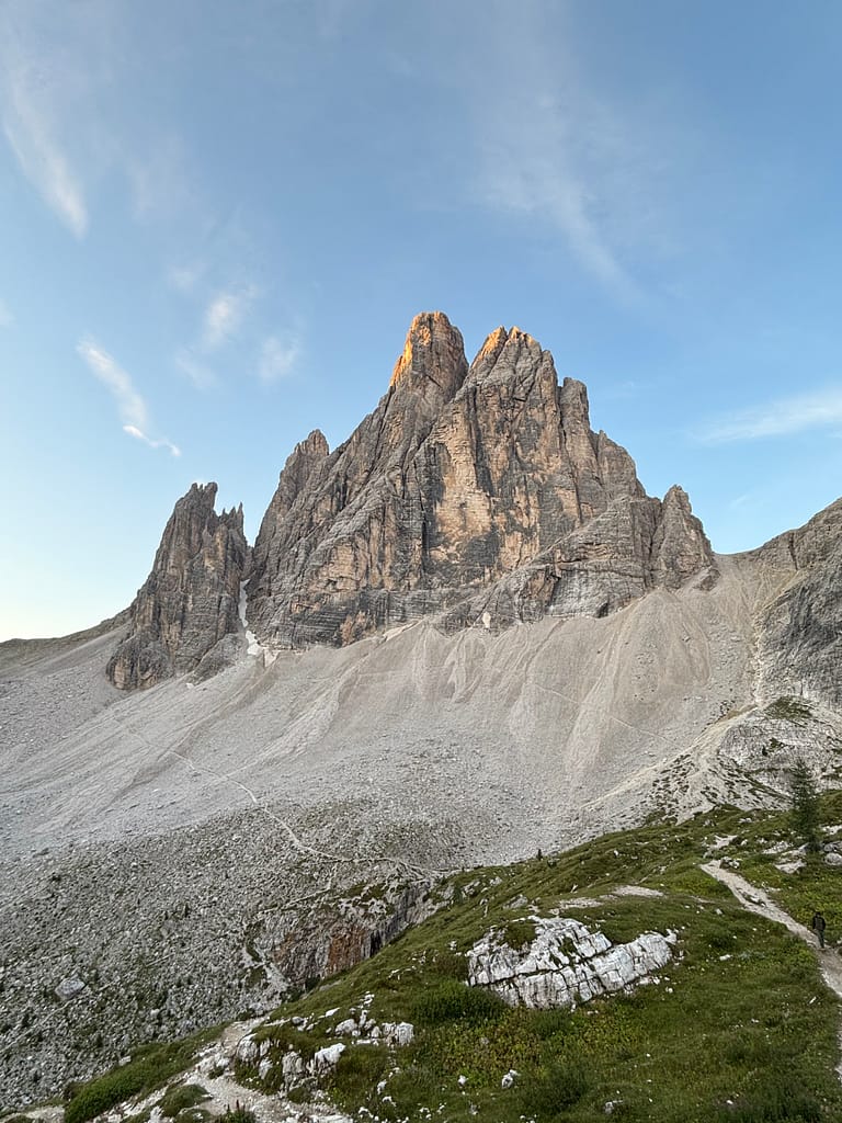 Croda dei Toni view from the Rifugio Zsigmondy Comici in Italian Dolomites
